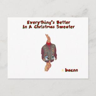 Kerstmis sweater-Ized Bacon Feestdagenkaart