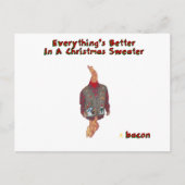 Kerstmis sweater-Ized Bacon Feestdagenkaart (Voorkant)