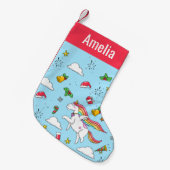 Kerstmis Symbolen en Prancing Eenhoorn Naam Kleine Kerstsok (Voorkant (Hangend))