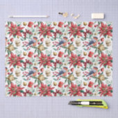 Kerstmis Symbolen met Poinsettia met Rode Robin Tissuepapier (Craft)