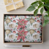 Kerstmis Symbolen met Poinsettia met Rode Robin Tissuepapier (Geschenk)