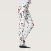 Kerstmis symbolen naadloos patroon leggings (Rechts)