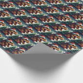 Kerstmis T-Rex 1 Cadeaupapier (Hoek)