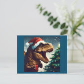 Kerstmis T-Rex 1 Feestdagenkaart (Staand voorkant)