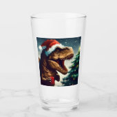Kerstmis T-Rex 1 Glas (Voorkant)