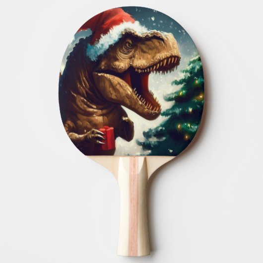Kerstmis T-Rex (1) Tafeltennisbatje (Voorkant)