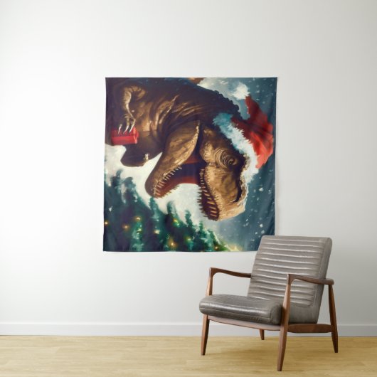 Kerstmis T-Rex 1 Wandkleed (In Situ (horizontaal))