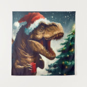 Kerstmis T-Rex 1 Wandkleed (Voorkant)