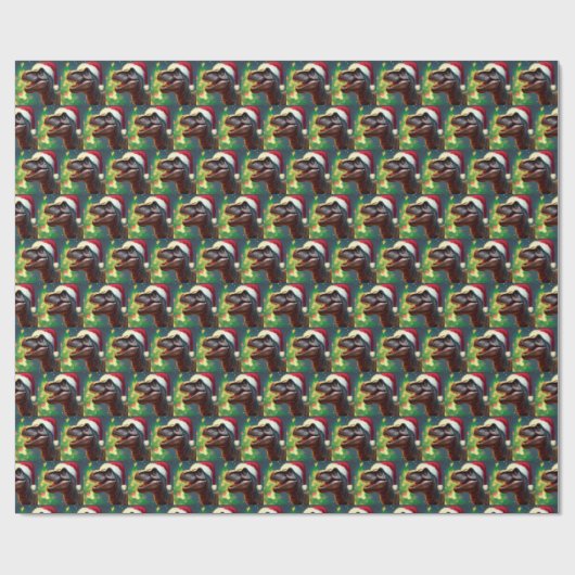 Kerstmis T-Rex 2 Cadeaupapier (Vlak)