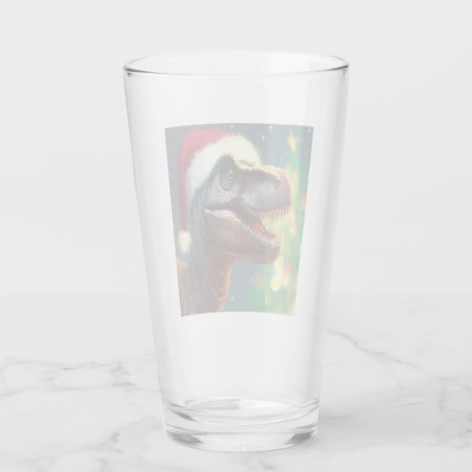 Kerstmis T-Rex 2 Glas (Achterkant)