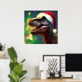 Kerstmis T-Rex 2 Poster (Thuiskantoor)