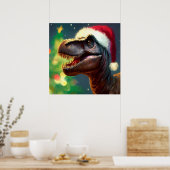 Kerstmis T-Rex 2 Poster (Keuken)