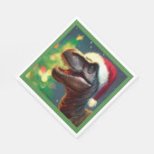 Kerstmis T-Rex 2 Servet (Hoek)