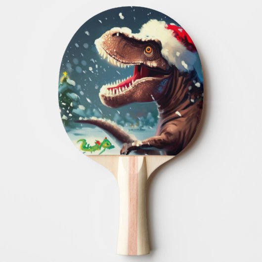 Kerstmis T-Rex (3) Tafeltennisbatje (Voorkant)