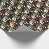 Kerstmis T-Rex 4 Cadeaupapier (Hoek)