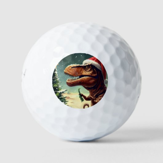 Kerstmis T-Rex (4) Golfballen (Voorkant)