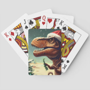 Kerstmis T-Rex (4) Pokerkaarten