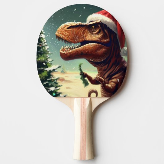 Kerstmis T-Rex (4) Tafeltennisbatje (Voorkant)