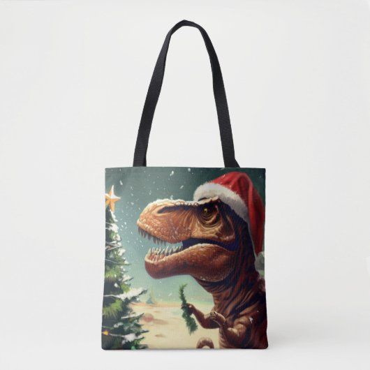 Kerstmis T-Rex 4 Tote Bag (Voorkant)