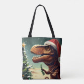 Kerstmis T-Rex 4 Tote Bag (Achterkant)