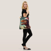Kerstmis T-Rex 4 Tote Bag (Op model)
