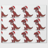 Kerstmis T-Rex Cadeaupapier (Vlak)
