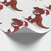 Kerstmis T-Rex Cadeaupapier (Hoek)