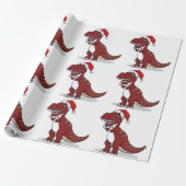 Kerstmis T-Rex Cadeaupapier (Uitgerold)