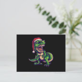 Kerstmis T-rex Dinosaur | Dinosaur Ontwerp Briefkaart (Staand voorkant)