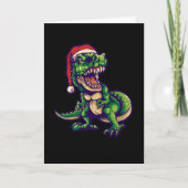 Kerstmis T-rex Dinosaur | Dinosaur Ontwerp Kaart (Voorkant)
