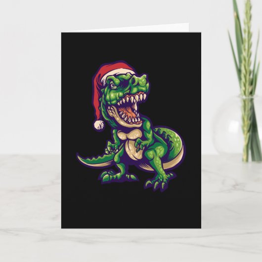 Kerstmis T-rex Dinosaur | Dinosaur Ontwerp Kaart (Voorkant)
