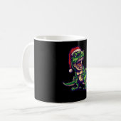 Kerstmis T-rex Dinosaur | Dinosaur Ontwerp Koffiemok (Voorkant links)