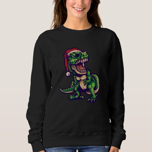 Kerstmis T-rex Dinosaur | Dinosaur Ontwerp Trui (Voorkant)