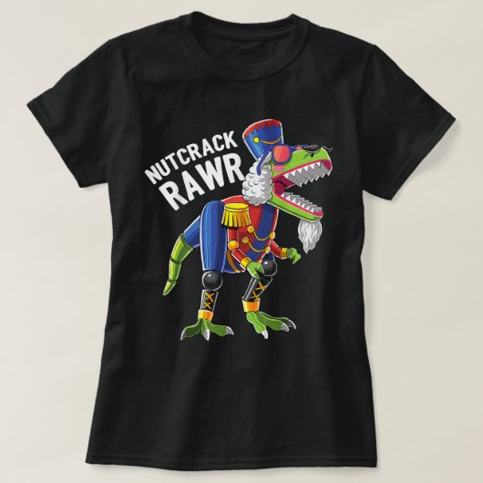 Kerstmis T Rex Dinosaur Nutkraker Nutkraker Gif T-shirt (Design voorkant)