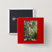 Kerstmis T-Rex Dinosaur Vierkante Button 5,1 Cm (Voorkant /achterkant)