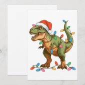 Kerstmis T Rex Dinosaur Xmas Dino Tyrannosaurus Feestdagenkaart (Voorkant / Achterkant)