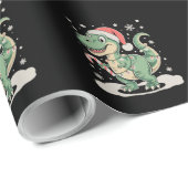 Kerstmis T Rex Dinosaurus Kerstmuts Vakantie Cadeaupapier (Rol Hoek)