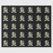 Kerstmis T Rex Dinosaurus Kerstmuts Vakantie Cadeaupapier (Vlak)