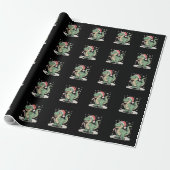 Kerstmis T Rex Dinosaurus Kerstmuts Vakantie Cadeaupapier (Uitgerold)