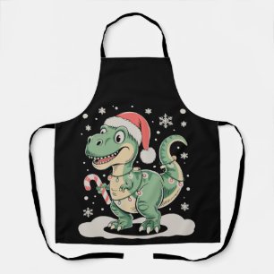 Kerstmis T Rex Dinosaurus Kerstmuts Vakantie Schort