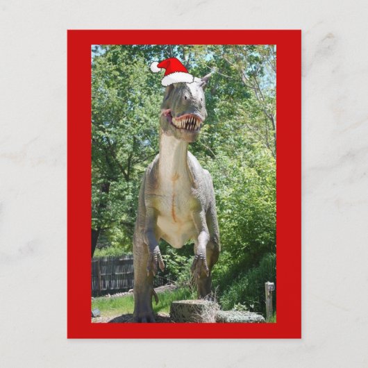 Kerstmis T-Rex Feestdagenkaart (Voorkant)