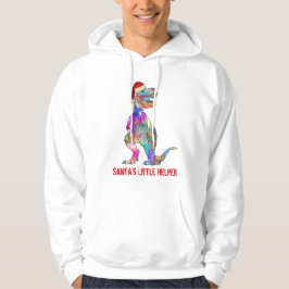 Kerstmis T Rex Funny Colorful Dinosaur Slogan Hoodie