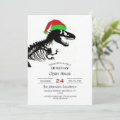 Kerstmis T-Rex Kaart (Staand voorkant)