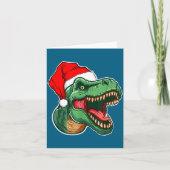 Kerstmis T-rex Kaart (Voorkant)