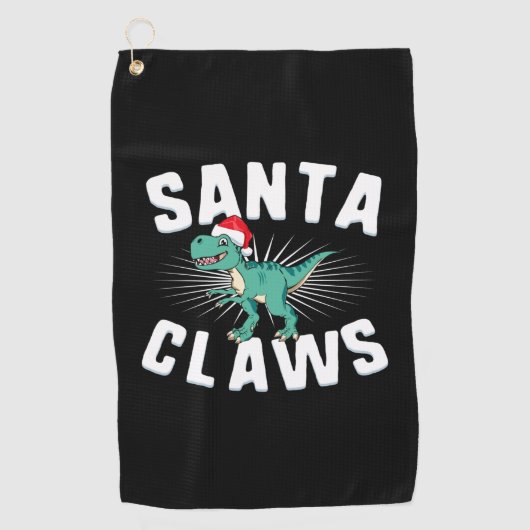 Kerstmis T-Rex Kerstmis Kerstman Klauwen Golfhanddoek (Voorkant)