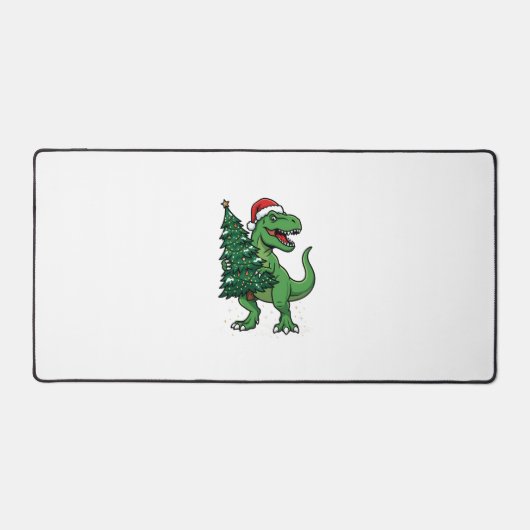 Kerstmis T-Rex met Kerstboom Bureaumat (Voorkant)