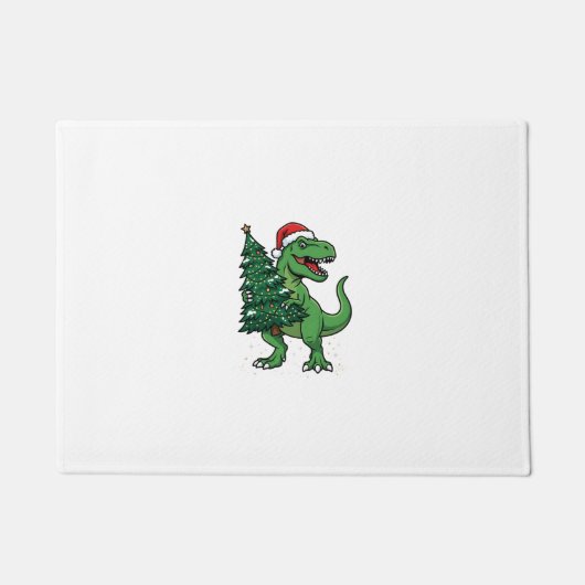 Kerstmis T-Rex met Kerstboom Deurmat (Voorkant)
