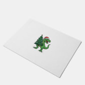 Kerstmis T-Rex met Kerstboom Deurmat (Schuin)