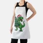 Kerstmis T-Rex met Kerstboom Schort (Insitu)