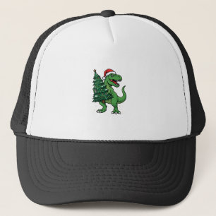 Kerstmis T-Rex met Kerstboom Trucker Pet